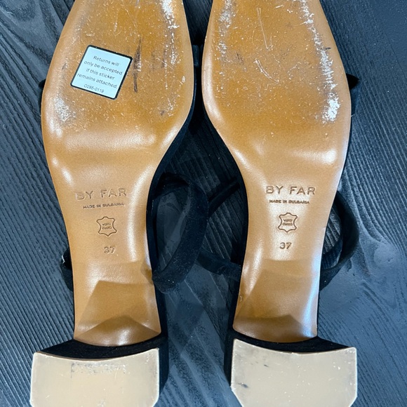 BY FAR TANYA BLACK SUEDE SANDAL - Picture 6 of 11